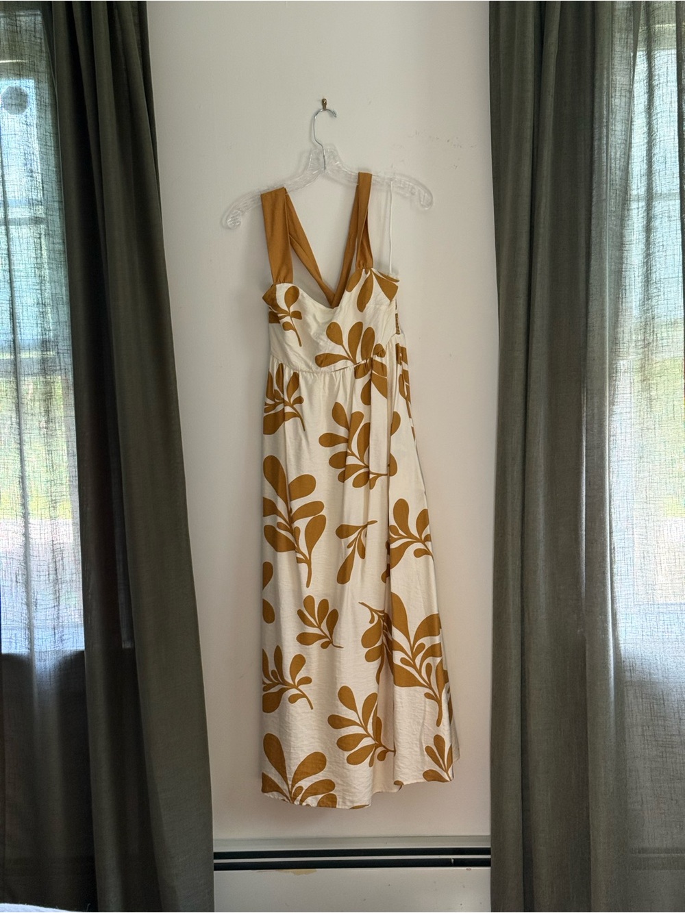 Blu Pepper Cream Maxi Dress with Mustard Floral Print